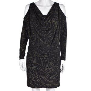 David Meister‎ Black Cold Shoulder Dress Stretch Anti-Wrinkle Womens 6